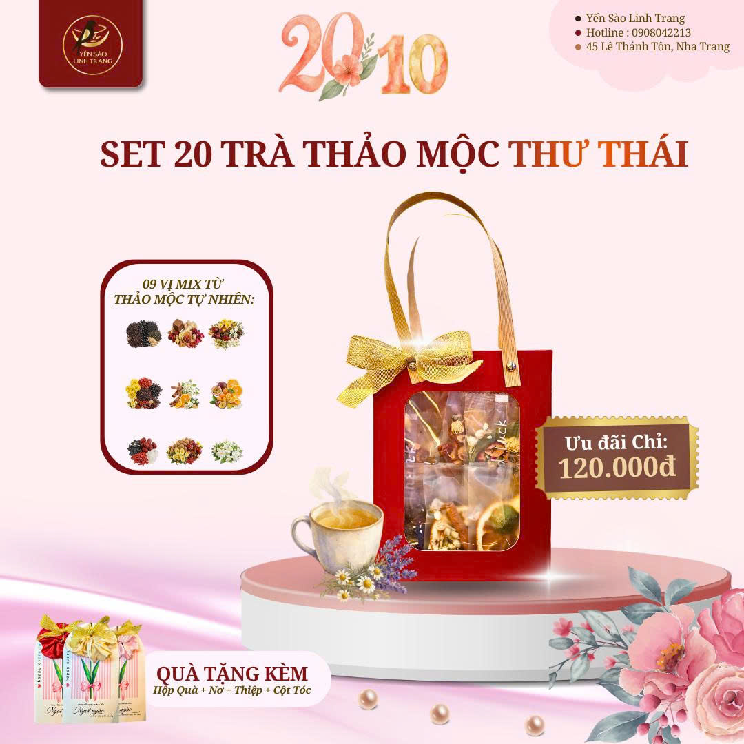 Set 20 gói trà thảo mộc thư thái