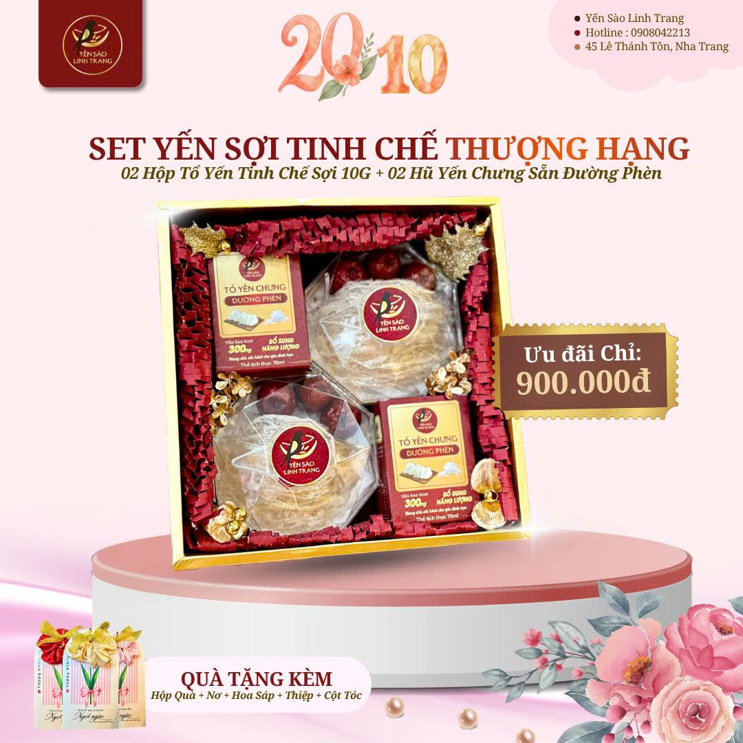 Set yến sợ tinh chế thượng hạng